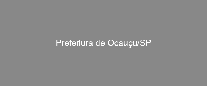 Provas Anteriores Prefeitura de Ocauçu/SP